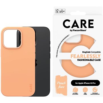 

PanzerGlass CARE kryt Apple iPhone 16 Pro MagSafe Fearlessly broskvový