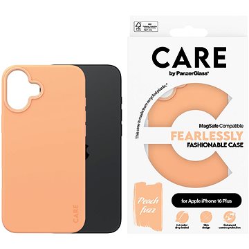 

PanzerGlass CARE kryt Apple iPhone 16 Plus MagSafe Fearlessly broskvový