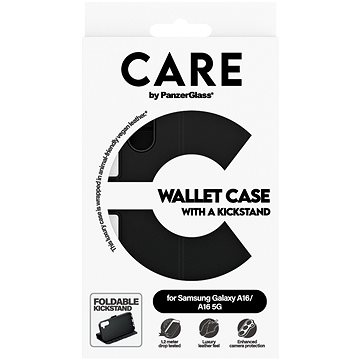 

PanzerGlass CARE pouzdro Samsung Galaxy A16/A16 5G WalletCase Kickstand černý