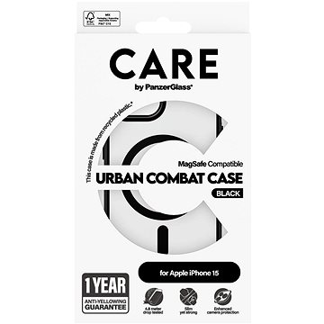 

PanzerGlass CARE kryt Apple iPhone 15 MagSafe Urban Combat černý/černý