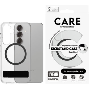 

PanzerGlass CARE kryt Samsung Galaxy S25 čirý/černý Kickstand & QI