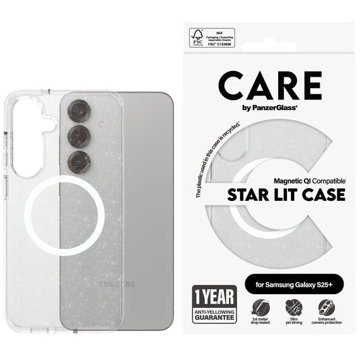 

PanzerGlass CARE kryt Samsung Galaxy S25+ Star Lit třpytivý/bílý QI