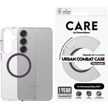 

PanzerGlass CARE kryt Samsung Galaxy S25+ Urban Combat čirý/fialový QI (Plum Purple)