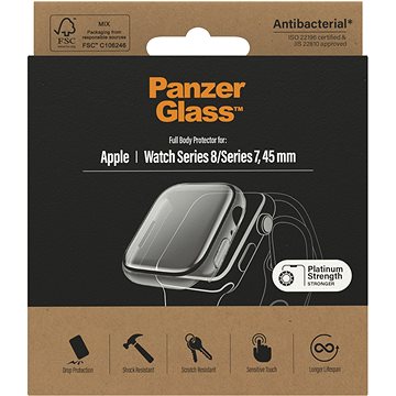 PanzerGlass Full Protection Apple Watch 7 45mm (čirý rámeček) - Ochranný kryt na hodinky