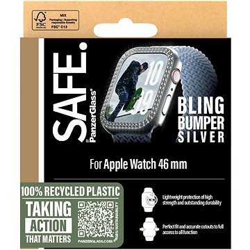 

PanzerGlass SAFE Apple Watch 10 46mm bumper třpytivě stříbrný rámeček