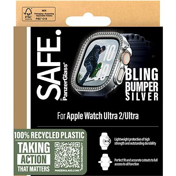 

PanzerGlass SAFE Apple Watch Ultra 2/Ultra bumper třpytivě stříbrný rámeček