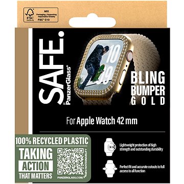

PanzerGlass SAFE Apple Watch 10 42mm bumper třpytivě zlatý rámeček
