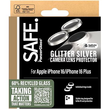 

PanzerGlass SAFE Camera Apple iPhone 16/16 Plus třpytivě stříbrné HoOps
