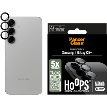 

PanzerGlass Hoops Ceramic Samsung Galaxy S25+ černé ochranné kroužky pro čočky fotoaparátu