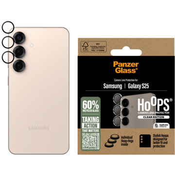 

PanzerGlass Hoops Samsung Galaxy S25 čiré ochranné kroužky pro čočky fotoaparátu