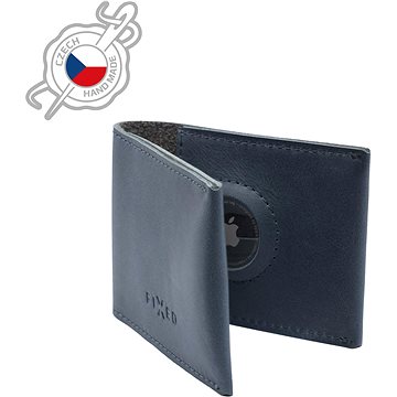 

FIXED Wallet for AirTag z pravé hovězí kůže modrá