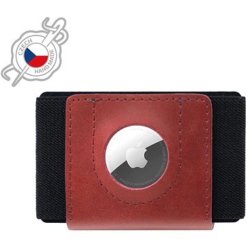 

FIXED Tiny Wallet for AirTag z pravé hovězí kůže červená