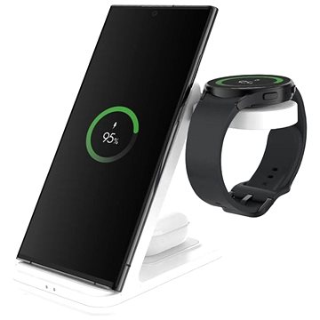 

FIXED Powerstation pro Samsung s bezdrátovým nabíjením až pro 3 zařízení bílý