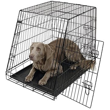 

Kerbl Přepravní box, klec do auta pro psy 92 × 63 × 74 cm, 2 dveře, zkosená