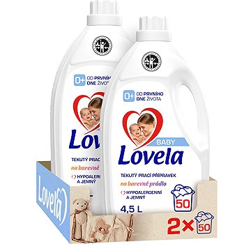 

LOVELA Baby tekutý prací přípravek na barevné prádlo 2× 4,5 l (100 praní)