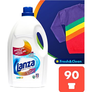 LANZA Fresh&Clean Gel na barevné prádlo 4,5 l (90 praní) - Prací gel