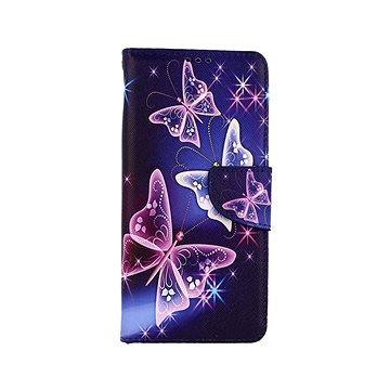 

TopQ Samsung A12 knížkové Modré s motýlky 56601