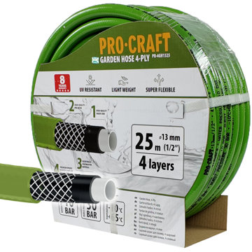 

PROCRAFT Zahradní hadice PR-4GH1325, zelená, 4vrstvá, 1/2" 25 m