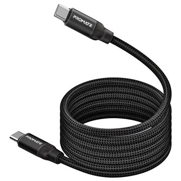 PROMATE Springy USB-C / USB-C 60W 1.2m černý