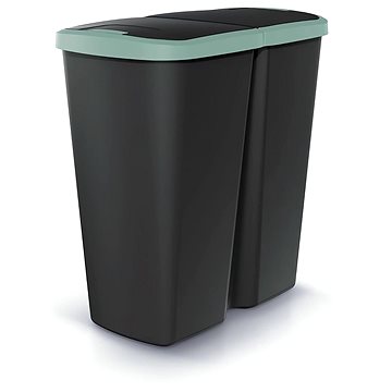 

Prosperplast odpadkový koš COMPACTA Q DUO černý se světle zeleným víkem, objem 45 l