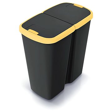 

Prosperplast odpadkový koš COMPACTA Q DUO černý se žlutým víkem, objem 45 l
