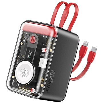 

PROMATE Multi-Device Transparentní 20000 mAh 65 W červená