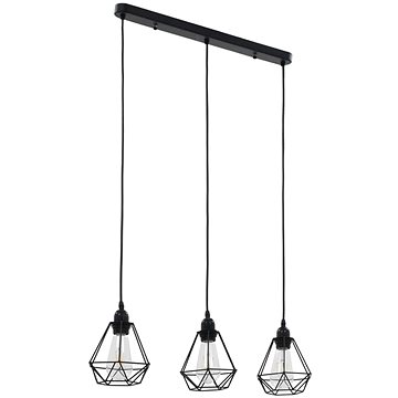 

Stropní lampa s diamantovým designem černé 3 x žárovky E27