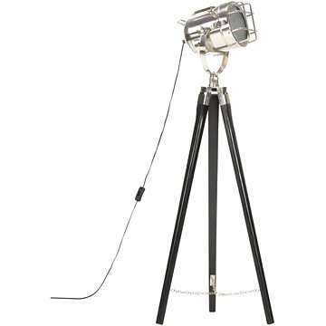 

Stojací lampa na stativu černá masivní mangovníkové dřevo 97 cm
