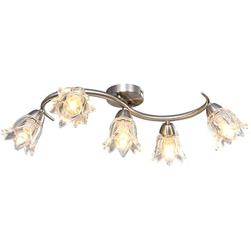 

Stropní lampa průhledná skleněná stínidla 5 žárovek E14 tulipán
