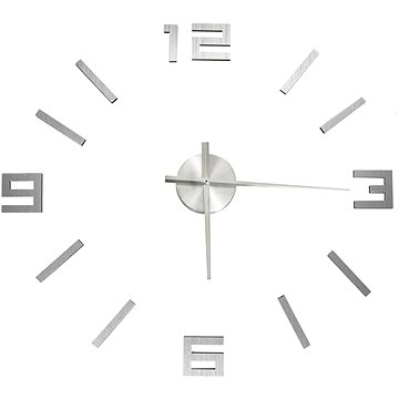 

3D nástěnné hodiny moderní design stříbrné 100 cm XXL 325158