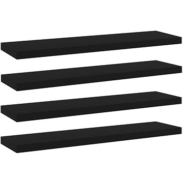 

Přídavné police 4 ks černé 40 x 10 x 1,5 cm dřevotříska 805124