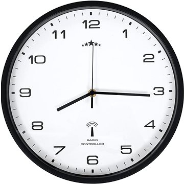 

Rádiem řízené nástěnné hodiny Quartz 31 cm bíločerné