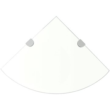

Rohové police 2 ks s chromovými podpěrami sklo čiré 35 x 35 cm 3051593