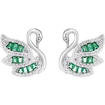 

Preciosa Stříbrné náušnice Sparkling Swan, labuť s kubickou zirkonií, zelené (Ag925/1000, 2,64 g)