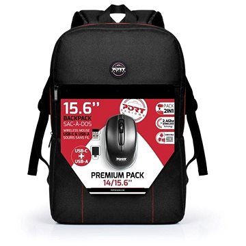 

PORT DESIGNS Premium Backpack 14/15.6" Batoh + Wireless Mouse