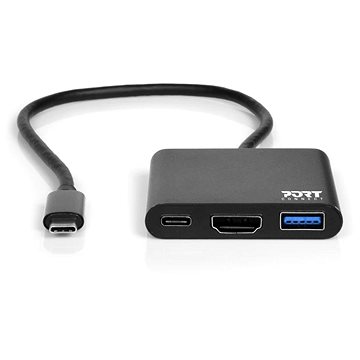 

PORT CONNECT USB-C HUB, HDMI 1X 4K + USB-A + USB-C, černý