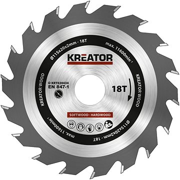 

KREATOR Pilový kotouč na dřevo 115mm 18T KRT020434