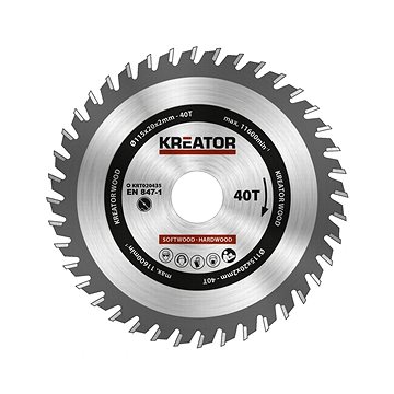 

KREATOR Pilový kotouč na dřevo 115mm 40T KRT020435