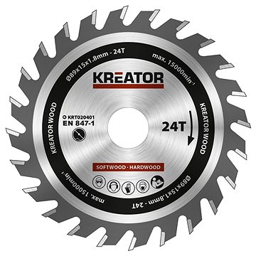 

KREATOR Pilový kotouč na dřevo 89mm 24T KRT020401