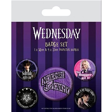 

Netflix Wednesday: Nevermore Academy - odznaky 5 kusů