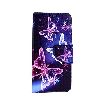 

TopQ Pouzdro Samsung A40 knížkové Modré s motýlky 81012