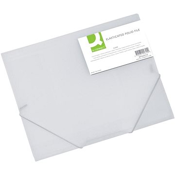 

Q-CONNECT A4 s klopami a gumičkou, transparentně bílé