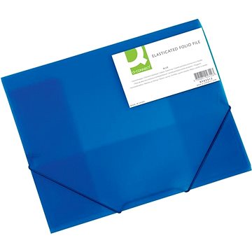 Q-CONNECT A4 s klopami a gumičkou, transparentně modré
