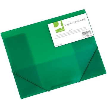 

Q-CONNECT A4 s klopami a gumičkou, transparentně zelené