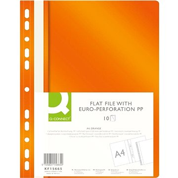 

Q-CONNECT A4 s euroděrováním, oranžový - balení 10 ks