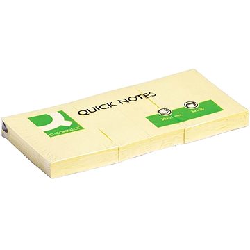 

Q-CONNECT 38 x 51 mm, 3 x 100 lístků, žluté