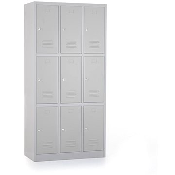 

Rauman 9boxová kovová šatní skříňka, cylindr. zámek, RAL 7035