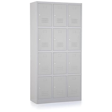 

Rauman 12boxová kovová šatní skříňka, cylindr. zámek, RAL 7035