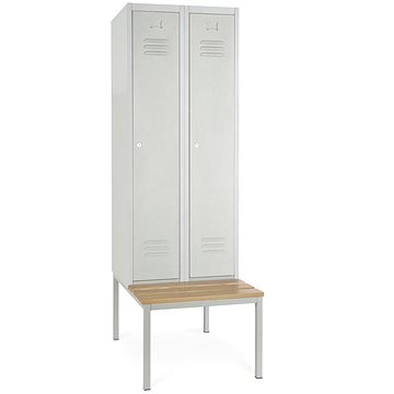 

Rauman kovová šatní skříňka s lavičkou, cylindr. zámek, RAL 7035