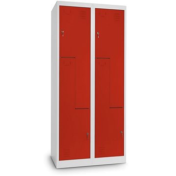 

Rauman kovová šatní dvojskříňka 'Z' 80 × 50 × 180 cm, cylindr. zámek, RAL 3000